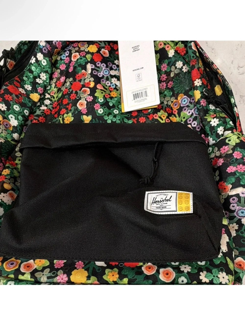 LEGO x Herschel Classic XL Backpack 30L Black Floral Print Adjustable Straps